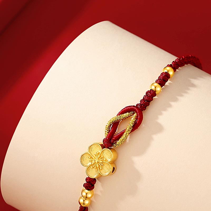 KarmaRipple's Handmade 925 Sterling Silver Cherry Blossoms Sakura Chalcedony Fortune Bracelet p10