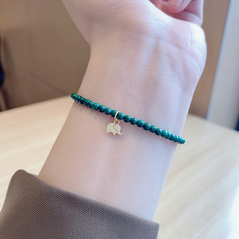 KarmaRipple's Authentic Malachite Elephant Anti-Anxiety Talisman Bracelet p9