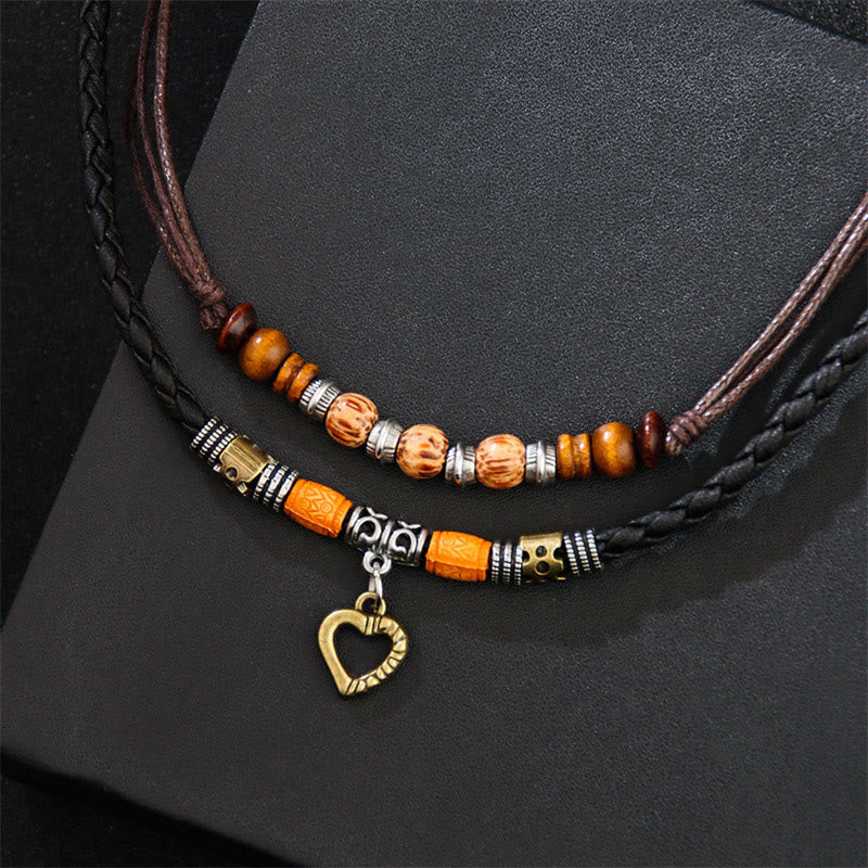 KarmaRipple's Love Heart Pattern Bead Balancing Pendant Necklace Bracelet p1