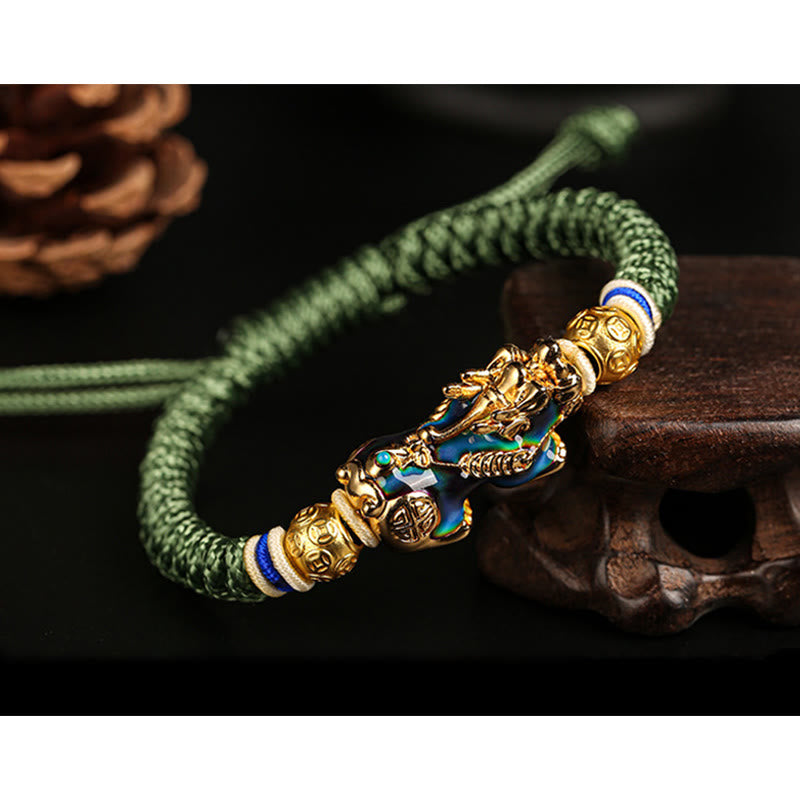 KarmaRipple's Feng Shui PiXiu Color Change Bronze Coin Beadwork Wealth String Bracelet p7