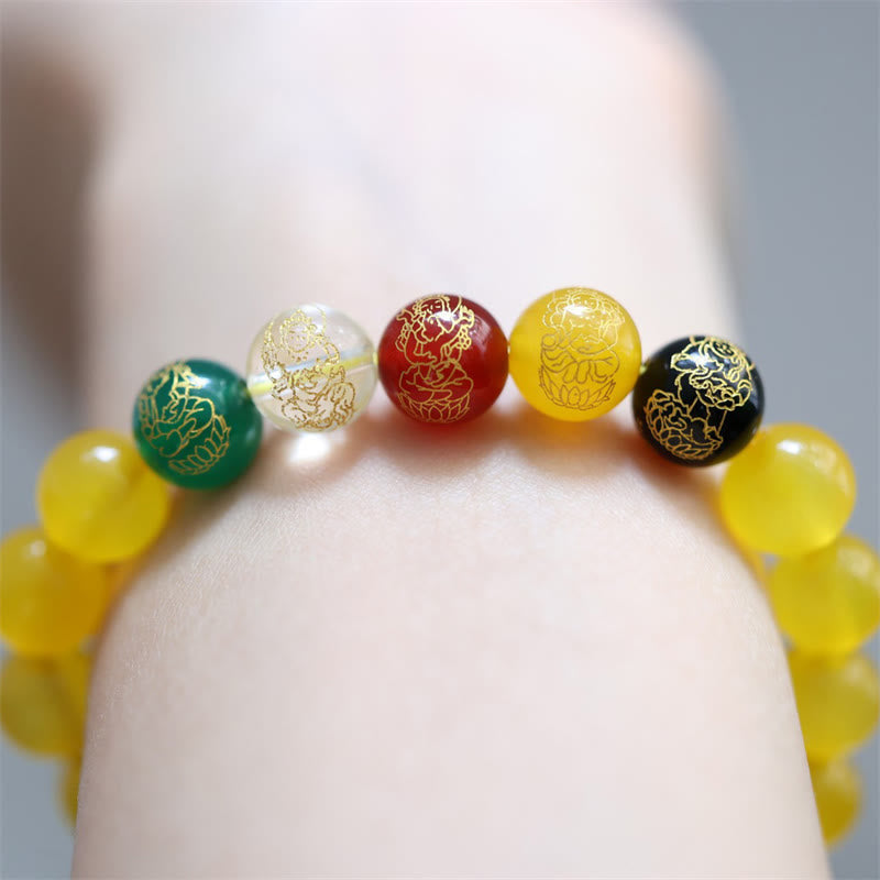 KarmaRipple's Five Elements God of Wealth Various Agate Gemstone Wealth Bracelet p6