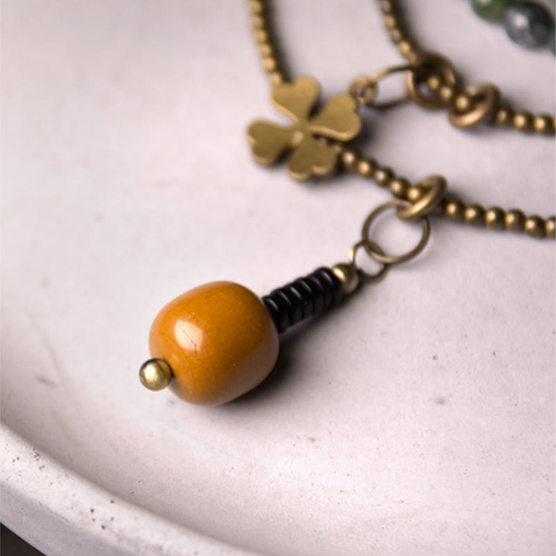 KarmaRipple's Moss Agate Bronze Fortunate Multilayer Bracelet p4