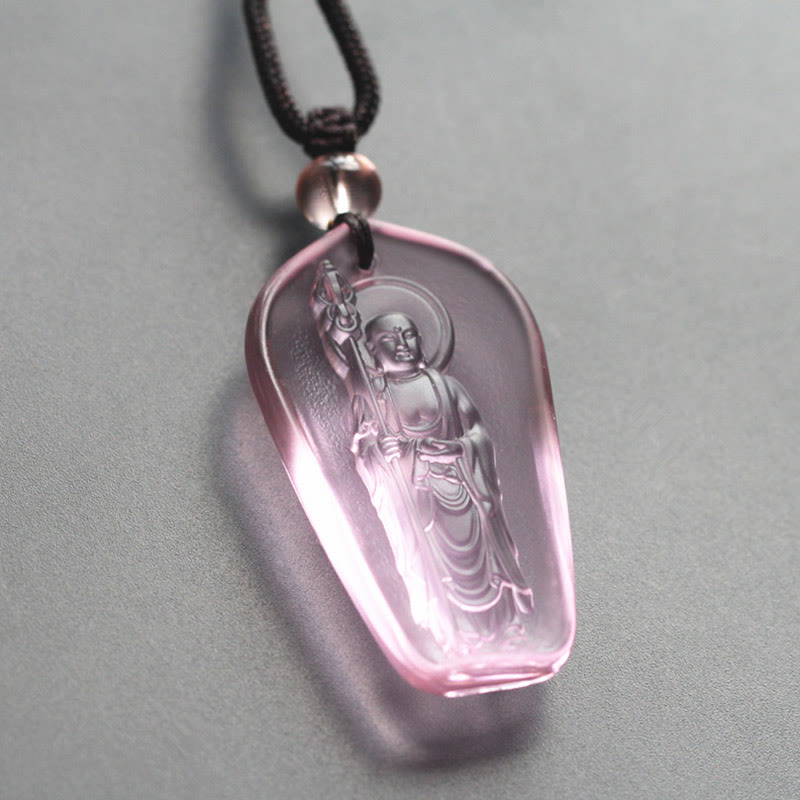 KarmaRipple's Ksitigarbha Buddha Liuli Gemstone Serenity Amulet Pendant Necklace p20