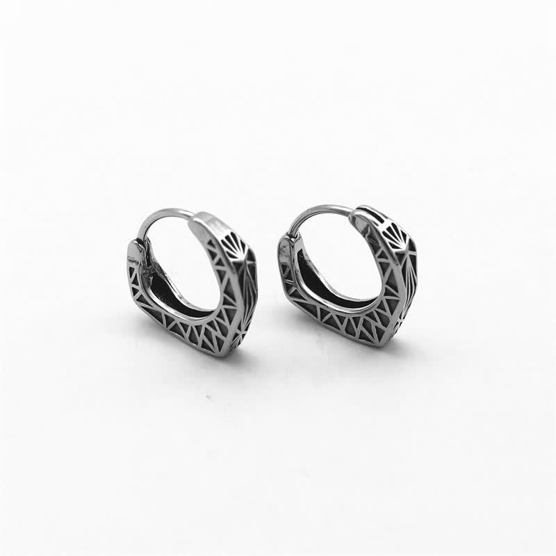KarmaRipple's Viking Hoop Titanium Steel Balance Earrings p8