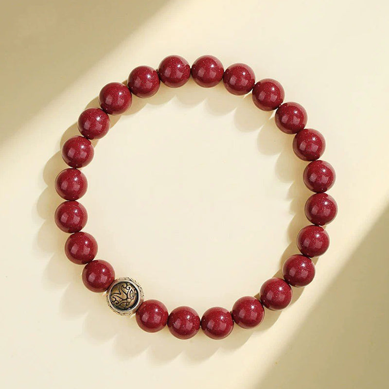 KarmaRipple's 925 Sterling Silver Authentic Cinnabar Four Beasts Blessing Bracelet p30