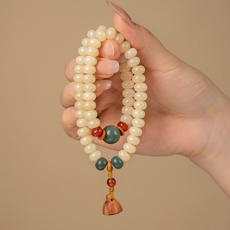 KarmaRipple's Bodhi Seed Lotus Pod Talisman Peace Double Wrap Bracelet p3