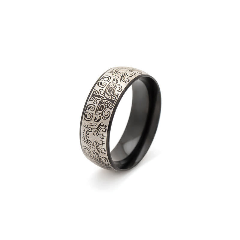 KarmaRipple's Fortunate Mythological Creature Taotie Wealth Titanium Steel Ring p8