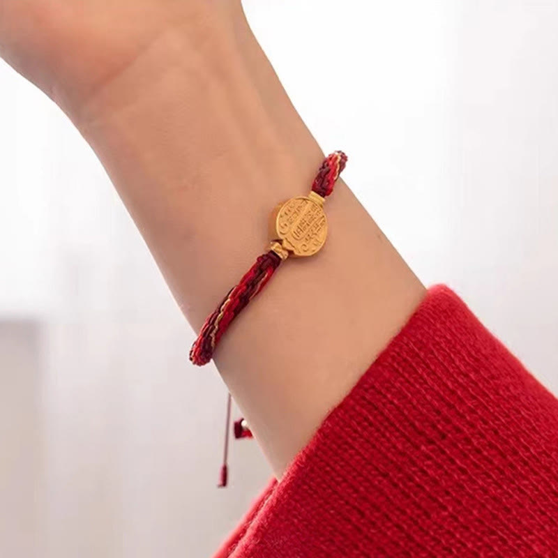 KarmaRipple's Five Directions Gods of Wealth Handmade Reincarnation Weave Protection String Braid Bracelet p13