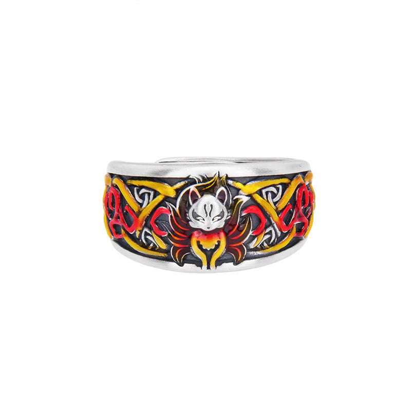 KarmaRipple's 999 Sterling Silver Nine Tailed Fox Success Protection Ring p6