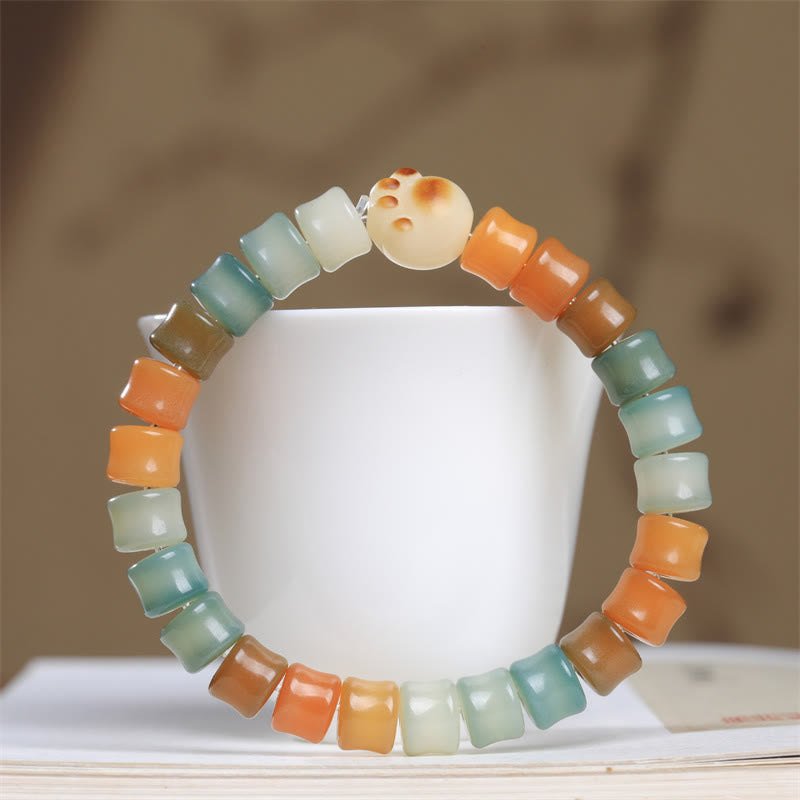 KarmaRipple's Colorful Bodhi Seed Cat Paw Wisdom Bracelet p1