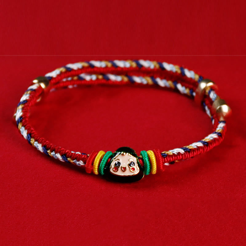 KarmaRipple's Colorful Rope Zongzi Pattern Fu Character Fortune Handmade Bracelet p23