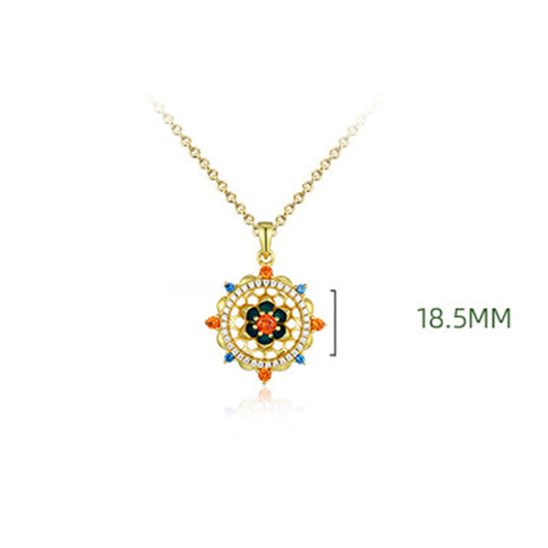 KarmaRipple's 925 Sterling Silver Lotus Flower Colorful Zircon New Beginning Pendant Necklace p8