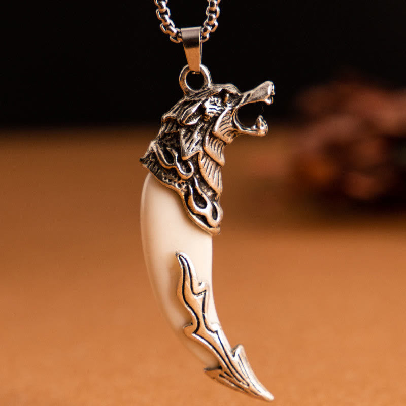 KarmaRipple's Imitation Wolf Tooth Titanium Steel Balance Pendant Necklace p1
