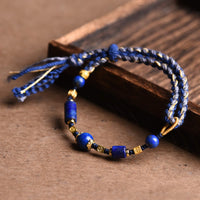 KarmaRipple's Handmade Authentic Lazurite Bead Positive Rope Bracelet