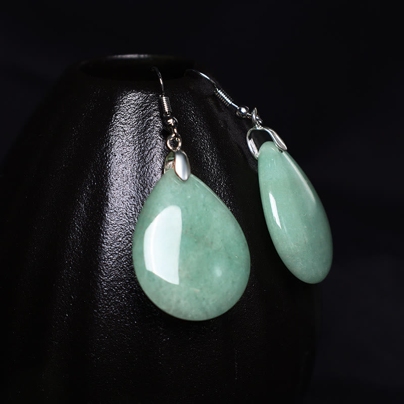 KarmaRipple's Authentic Aventurine Dangle Balancing Drop Earrings p6