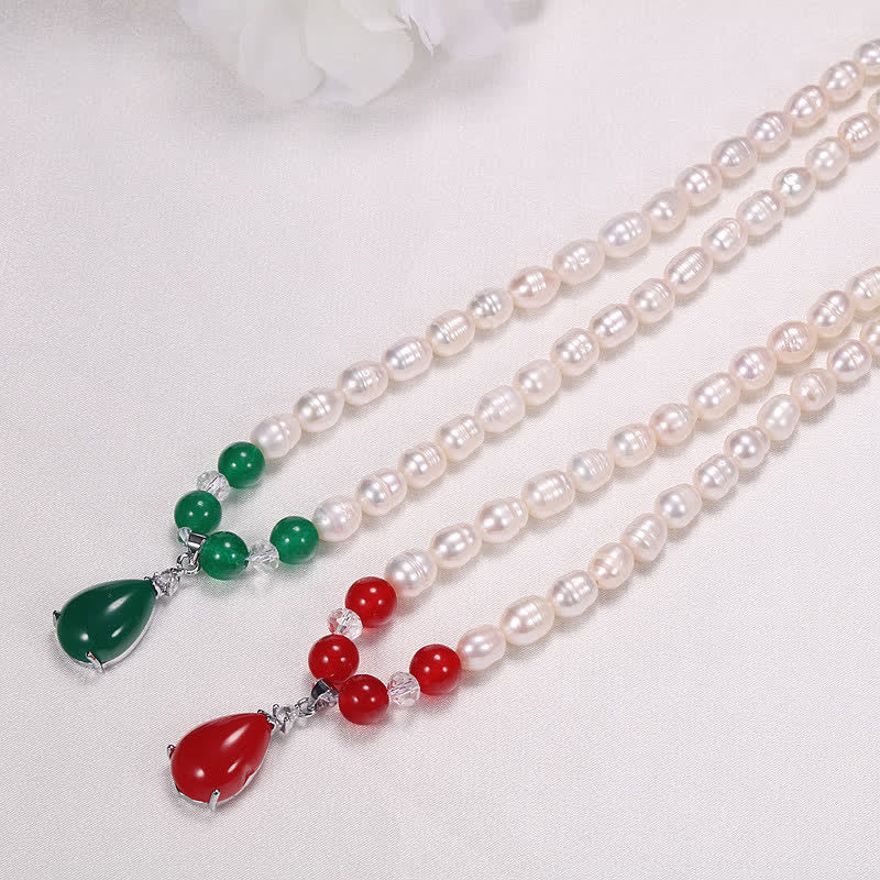 KarmaRipple's Pearl Bead Waterdrop Calm Peace Pendant Necklace p3