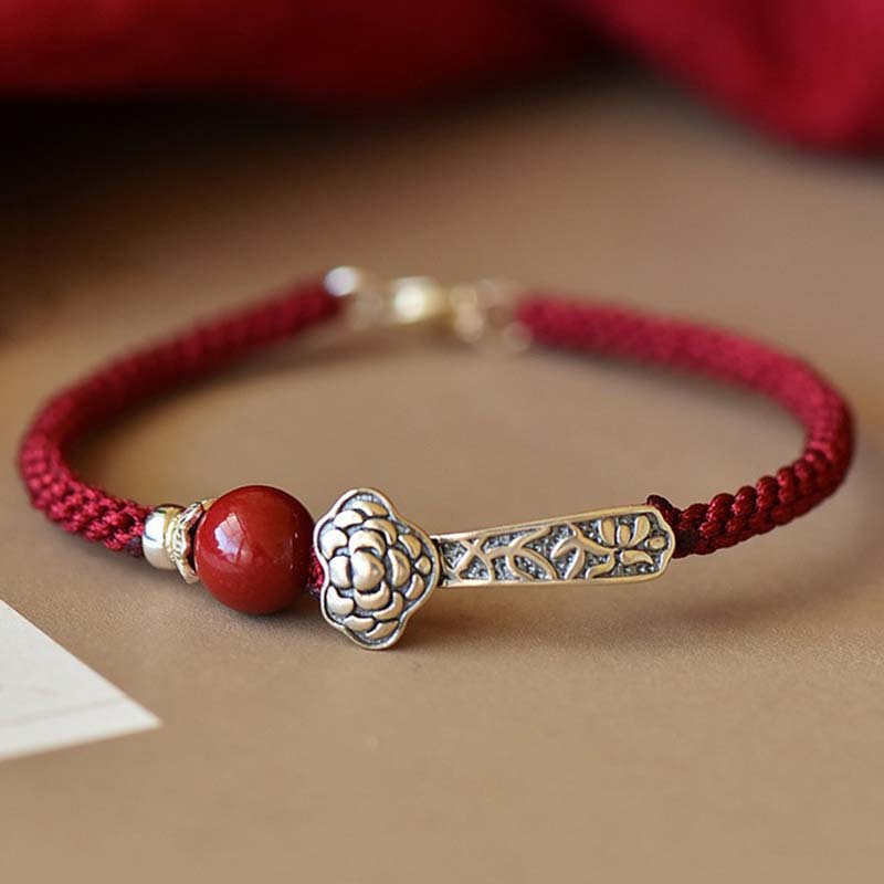KarmaRipple's 925 Sterling Silver Cinnabar Blessing String Bracelet p9