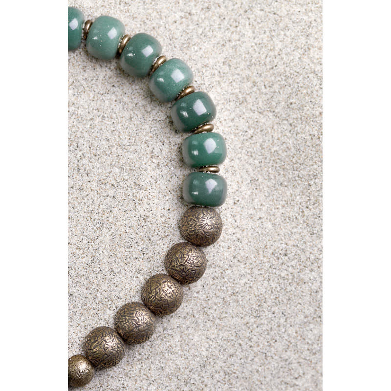 KarmaRipple's Tibetan Cyan Bodhi Seed Bronze Success Bracelet p9