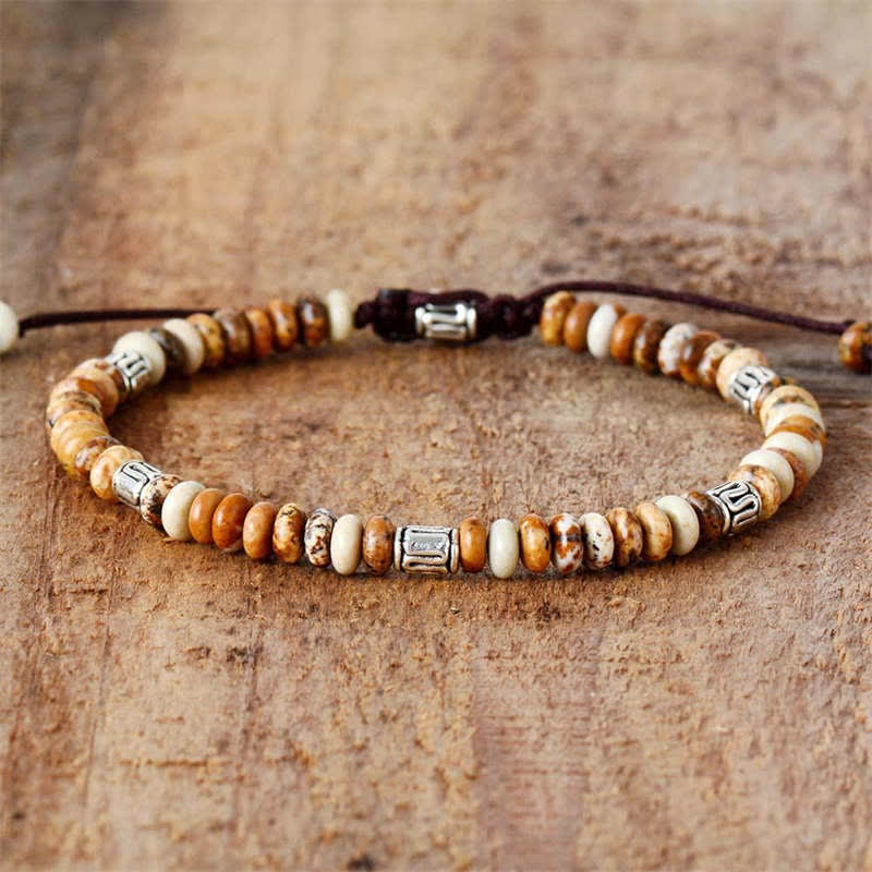 KarmaRipple's Picture Jasper Positive Beadwork String Bracelet p3
