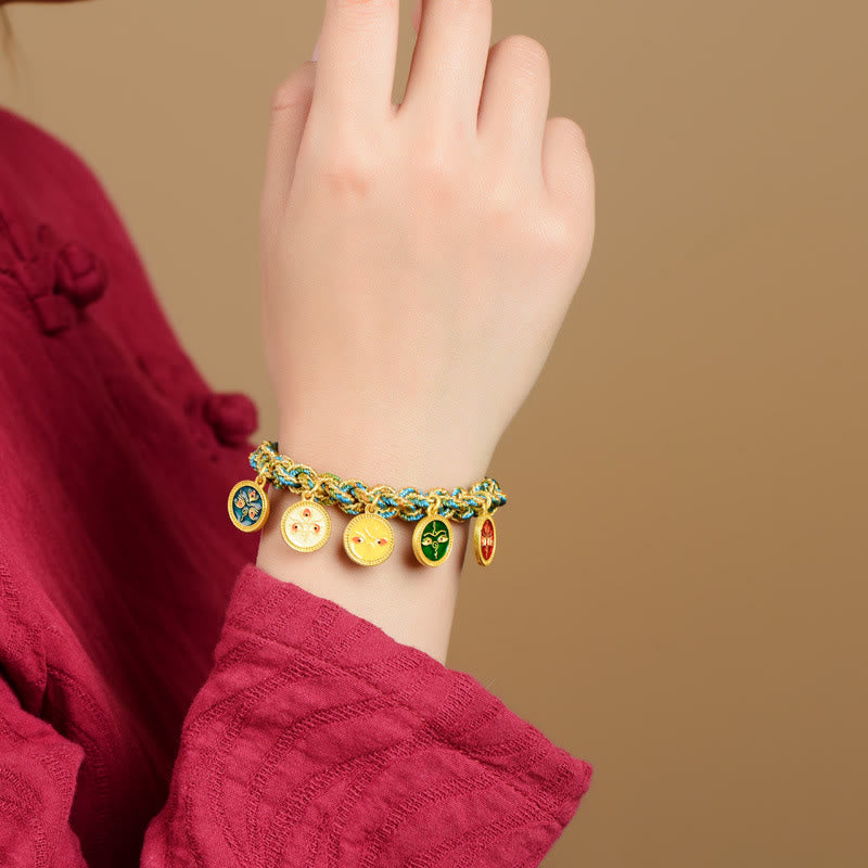 KarmaRipple's Tibetan Five God Of Wealth Fortune Handcrafted Braid String Bracelet p4