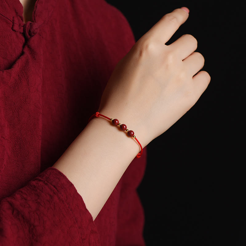 KarmaRipple's Authentic Fortunate Cinnabar Bead Blessing String Bracelet Anklet p17