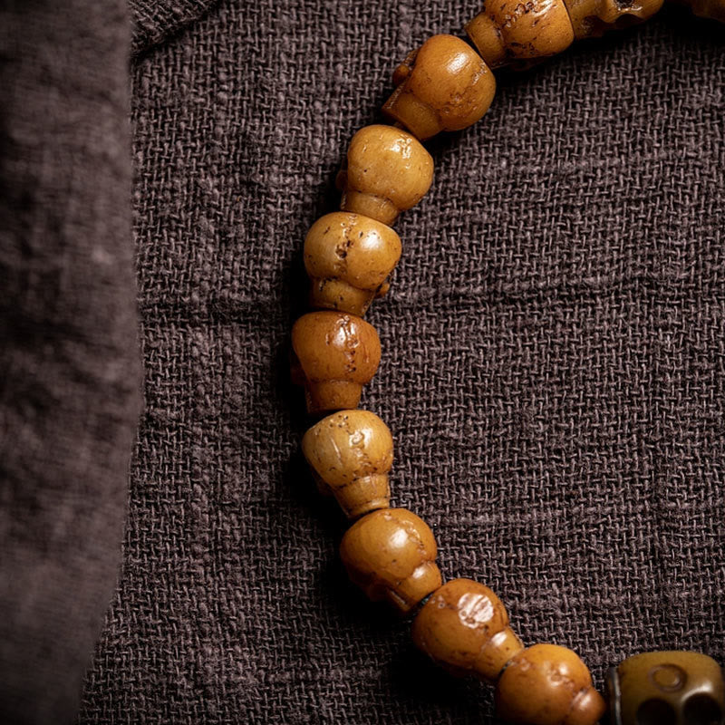 KarmaRipple's Tibetan Yak Bone The Lord Of The Corpse Forest Pattern Strength Bracelet p3