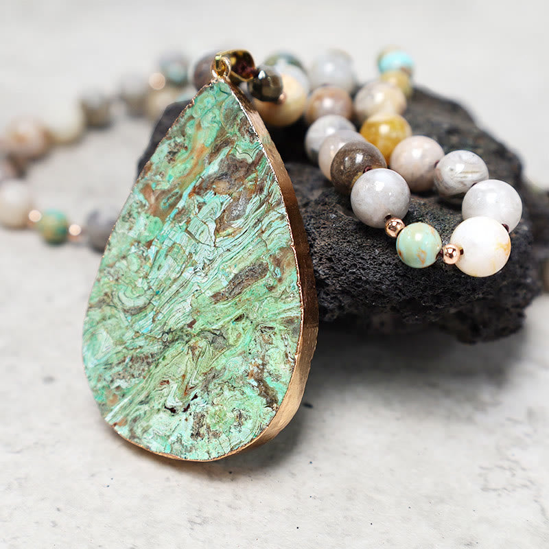 KarmaRipple's Authentic Ocean Picasso Jasper Beaded Balancing Neckace p4