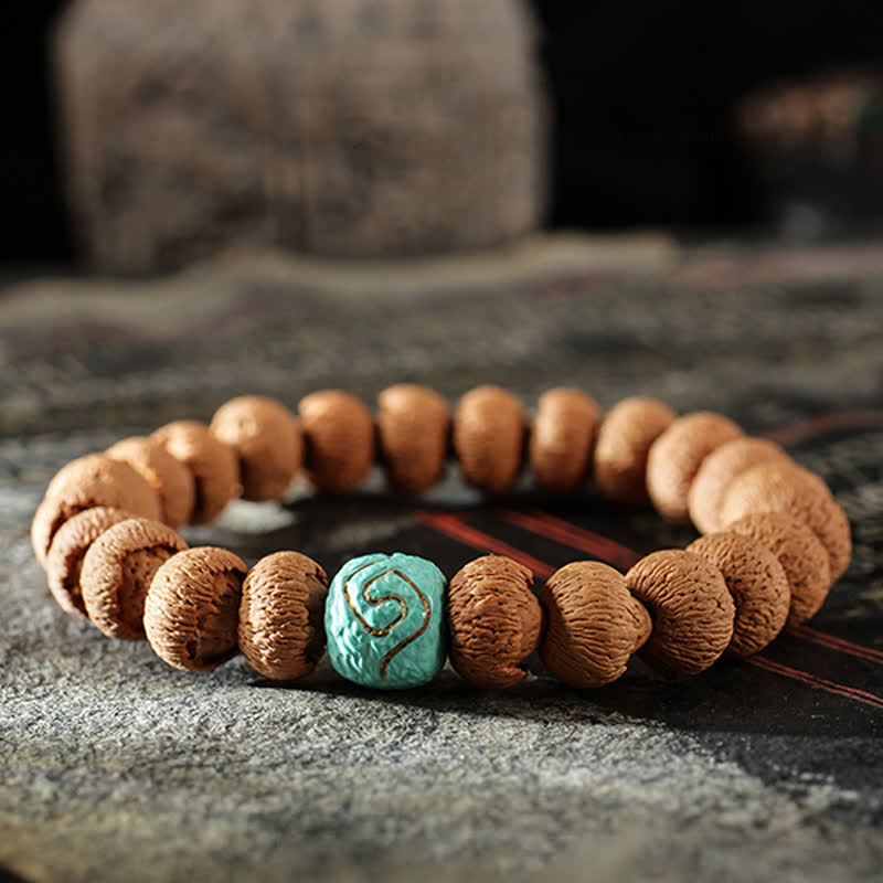 KarmaRipple's Tibetan Bodhi Seed Turquoise Amber Protection Bracelet p6