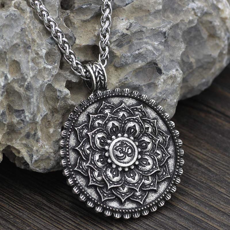 KarmaRipple's Six True Words Love Peace Flower Pattern Pendant ( p7
