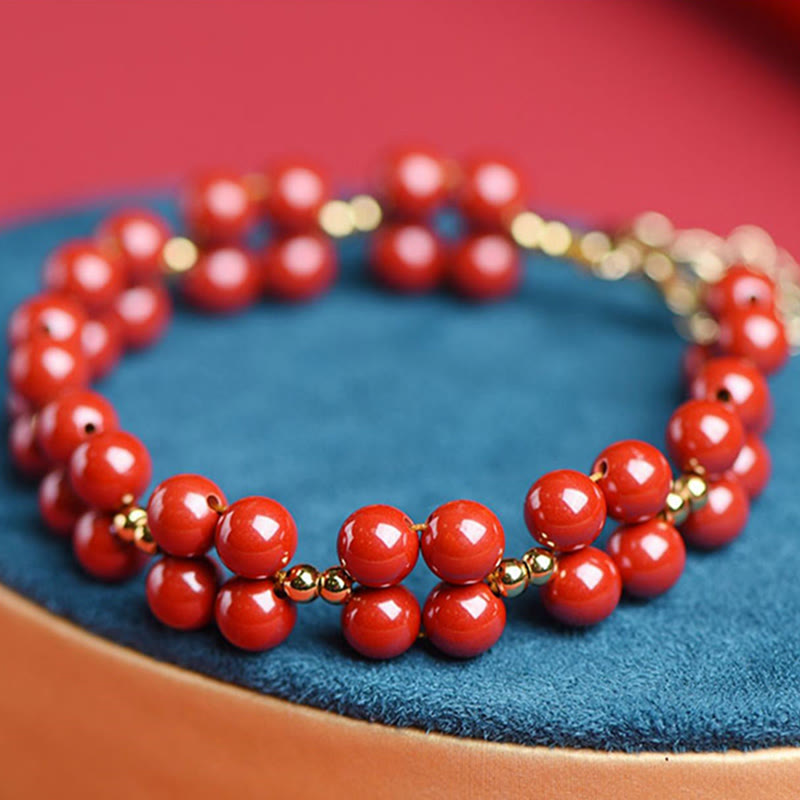 KarmaRipple's Authentic Cinnabar Beaded Blessing Bracelet p7