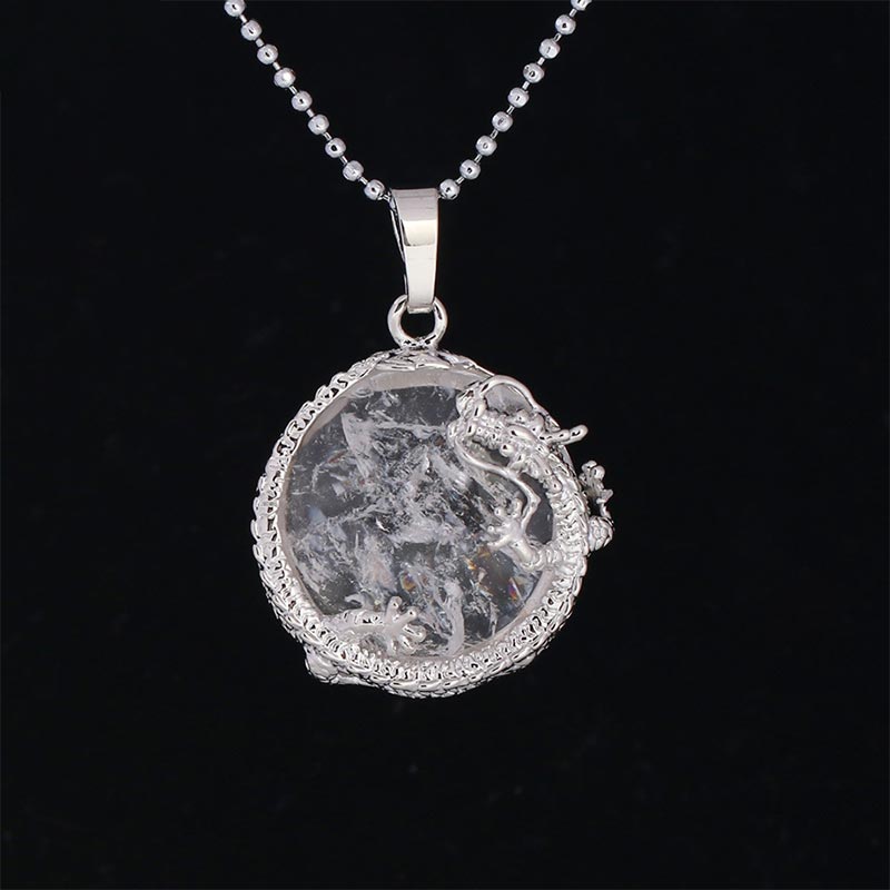 KarmaRipple's Chinese Dragon Authentic Quartz Gemstone Balancing Energy Pendant Necklace p12