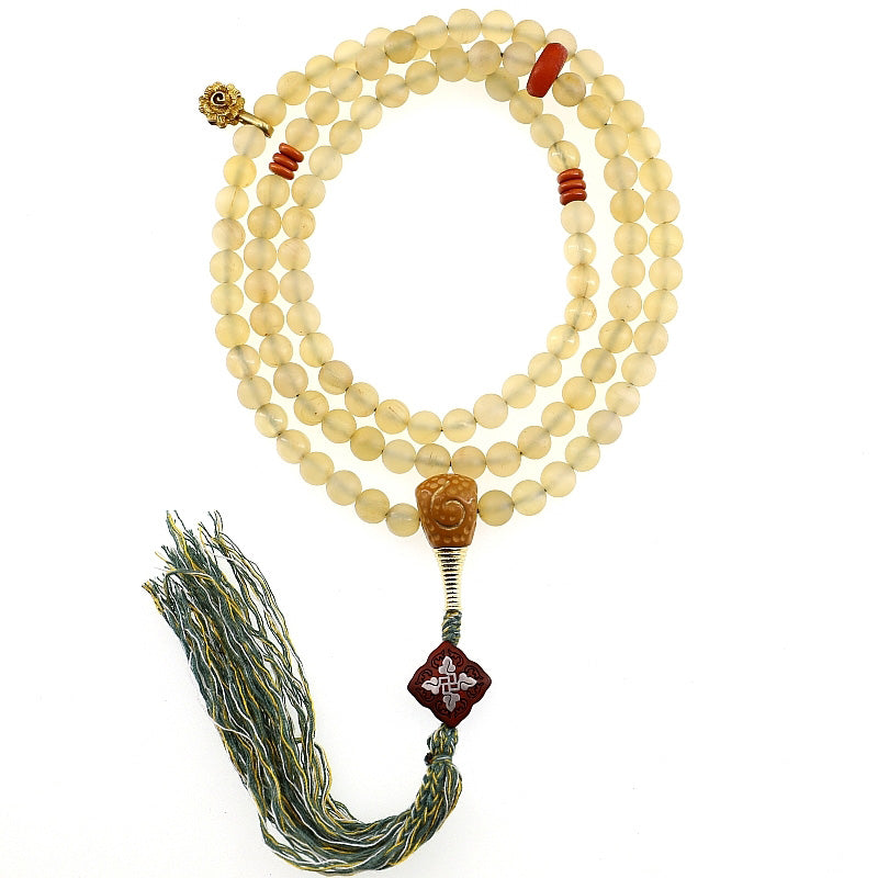 KarmaRipple's 108 Mala Beadwork Tibet Sheep Horn Amber Fortune Bracelet p2