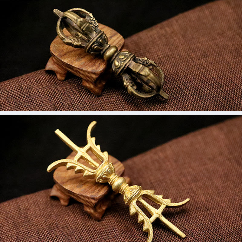 KarmaRipple's Handmade Nepal Five Prong Three Prong Vajra Dorje Strength Bronze Decoration p18