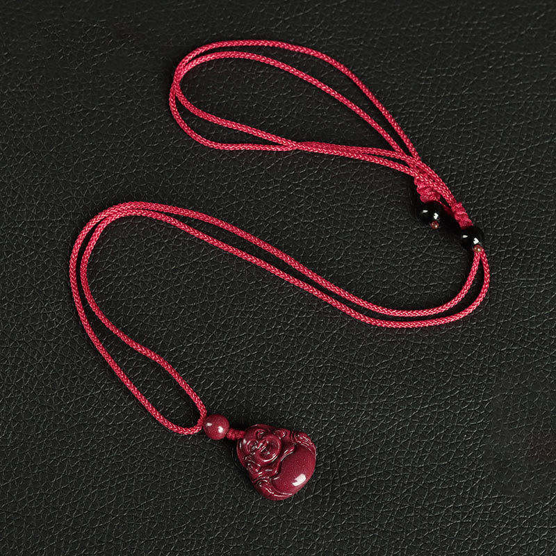 KarmaRipple's Laughing Buddha Cinnabar Blessing Pendant Necklace Phone Hanging Decoration Key Chain p15