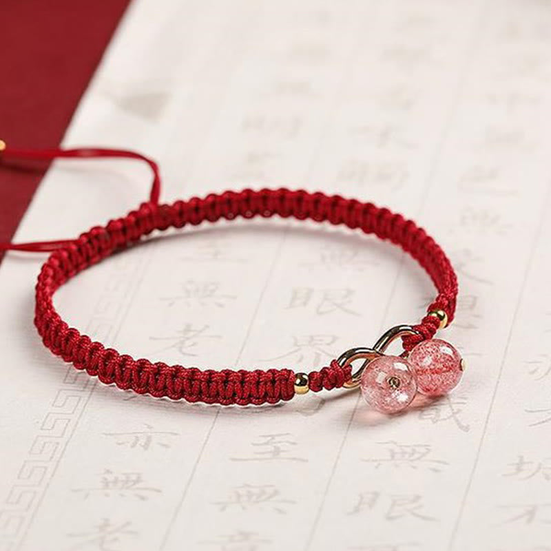 KarmaRipple's Authentic Strawberry Quartz Amethyst Green Phantom Bead Positive Bracelet p10