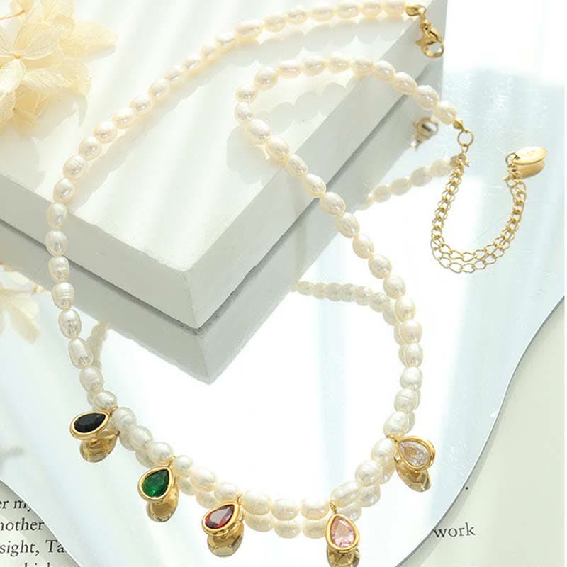 KarmaRipple's Pearl Gemstone Stone Purity Pendant Necklace p8