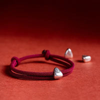 KarmaRipple's 925 Sterling Silver Fu Character Blessing Handmade Woven Bracelet