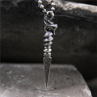 KarmaRipple's 925 Sterling Silver Year of the Dragon Design Dorje Vajra Protection Pendant Necklace