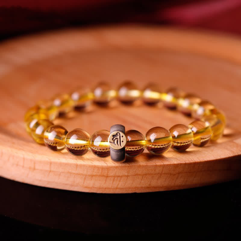 KarmaRipple's 925 Sterling Silver Chinese Zodiac Natal Buddha Citrine Protection Bracelet p13