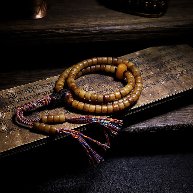 KarmaRipple's Tibet 108 Mala Beadwork Yak Bone Amber Balance Bracelet p15