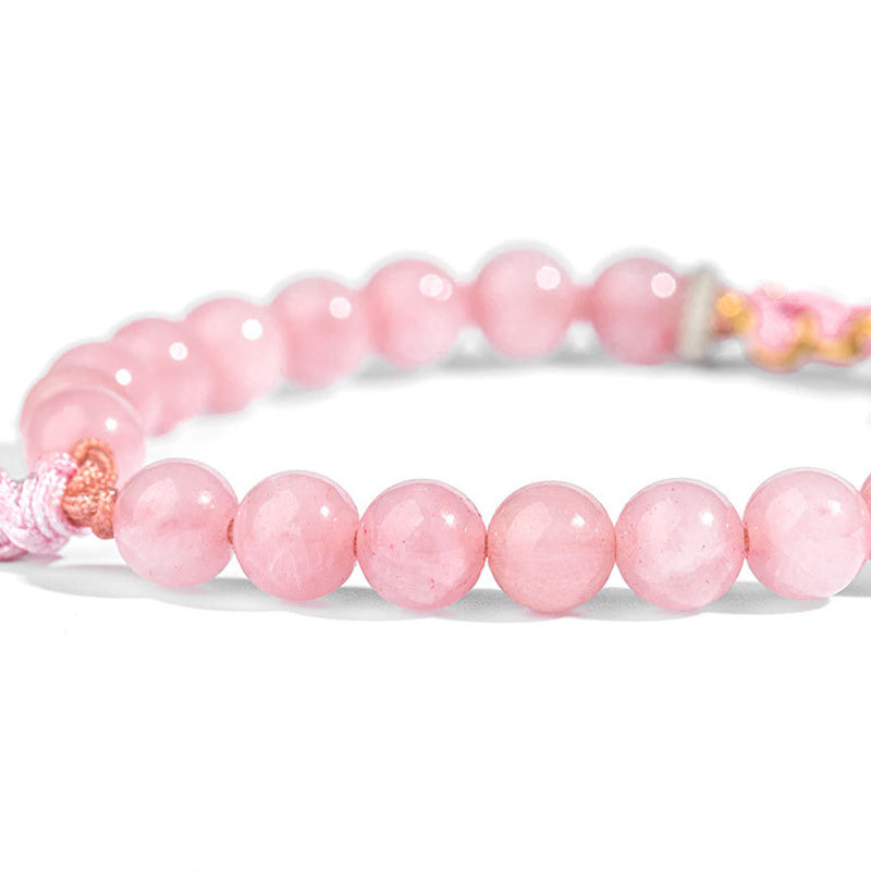 KarmaRipple's 999 Sterling Silver Authentic Red Agate Pink Gemstone Cherry blossom Bracelet p6
