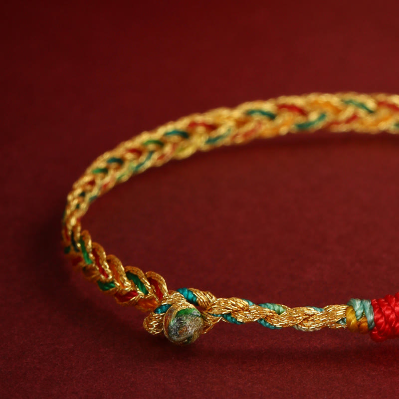 KarmaRipple's Year of the Dragon Handmade Colorful Dragon Carved Success Woven Bracelet ( p7