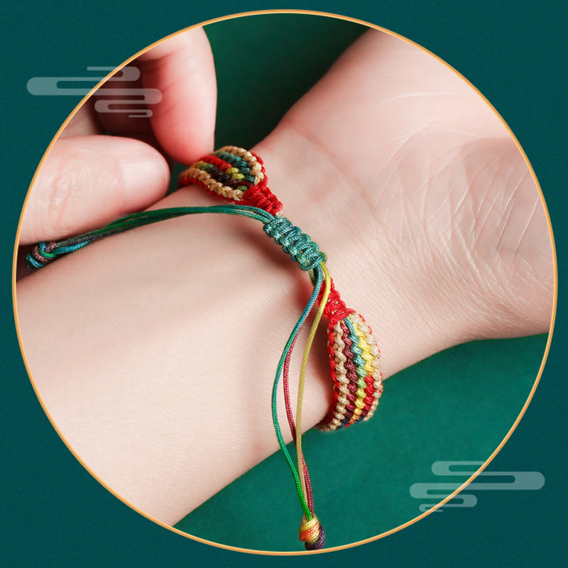 KarmaRipple's Tibet Handmade Rainbow Multicolored Protection Woven String Bracelet p7
