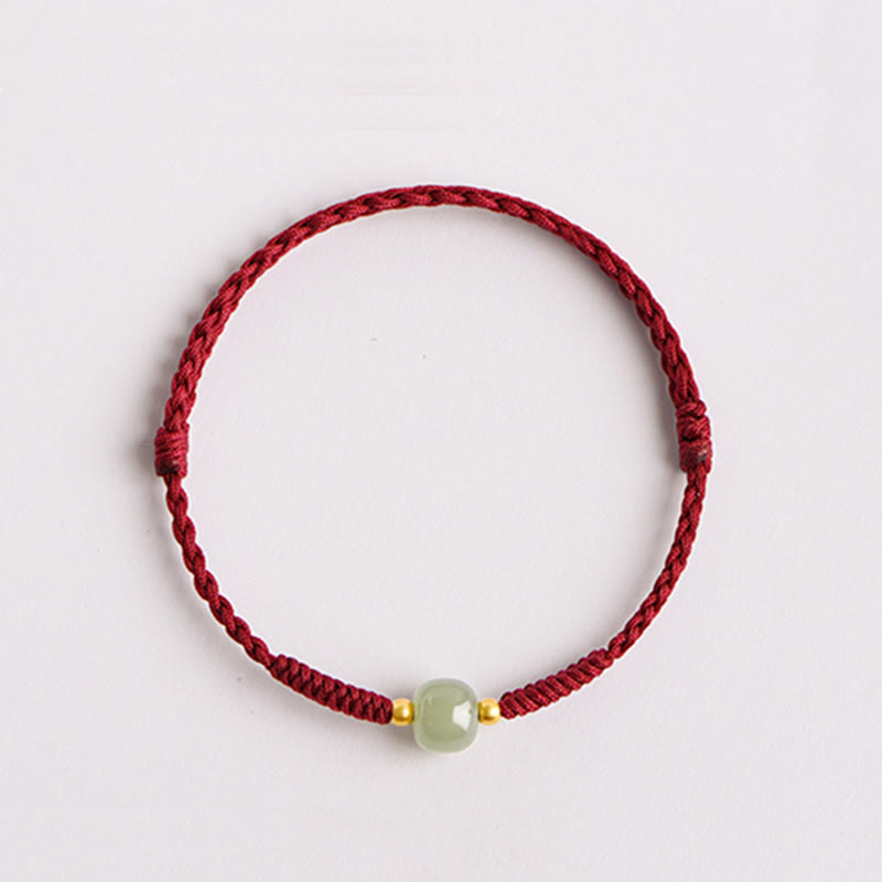 KarmaRipple's Handmade Jade Fortunate Bead Prosperity Woven Bracelet p15
