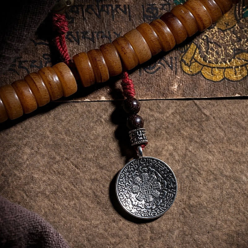 KarmaRipple's Tibetan 108 Mala Beadwork Yak Bone Dzi Bead Nine Palaces Eight Diagrams Talisman Strength Bracelet p9