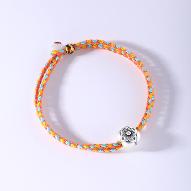 KarmaRipple's 999 Sterling Silver Persimmon Fortune Multicolored Woven Bracelet p11