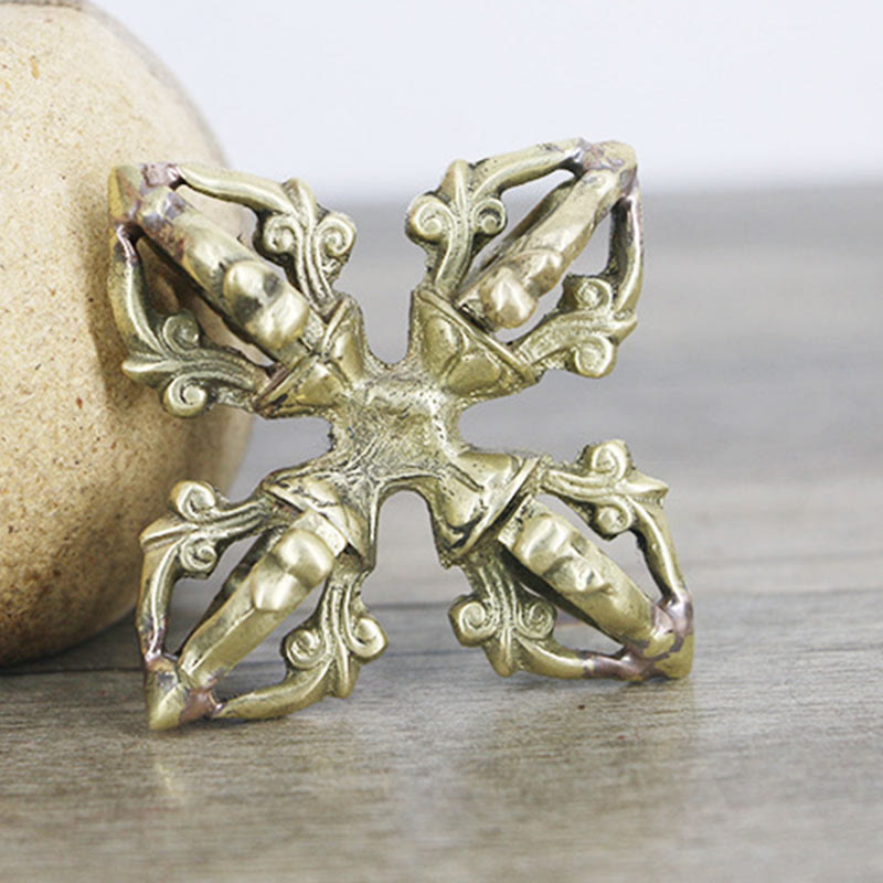 KarmaRipple's Nepal Handmade 5 Prong Double Dorje Bronze Strength Vajra p7