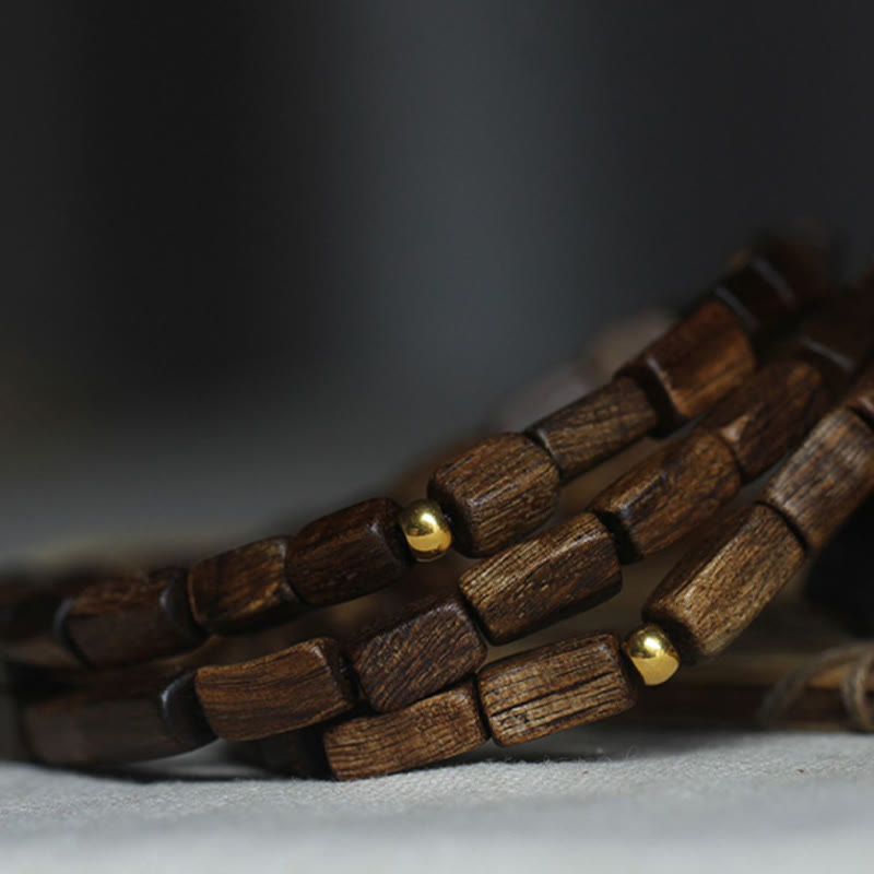 KarmaRipple's Tarakan Rare Agarwood 925 Sterling Silver Chinese Zodiac 999 Pure Gold Beadwork Ward Off Evil Spirits Bracelet p4