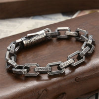 KarmaRipple's Vintage Tang Dynasty Flower Design Engraved Fortune Energy Bracelet