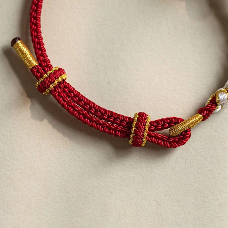 KarmaRipple's Handmade True Love Weave Peach Blossom Talisman Fortune Rope Bracelet p16